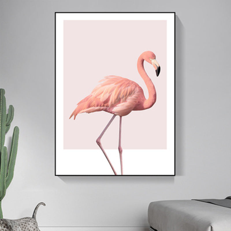 Lisslune | Pink Flamingo Canvas Art Woven Tropical Girls Bedroom Wall Decor, Multiple Sizes