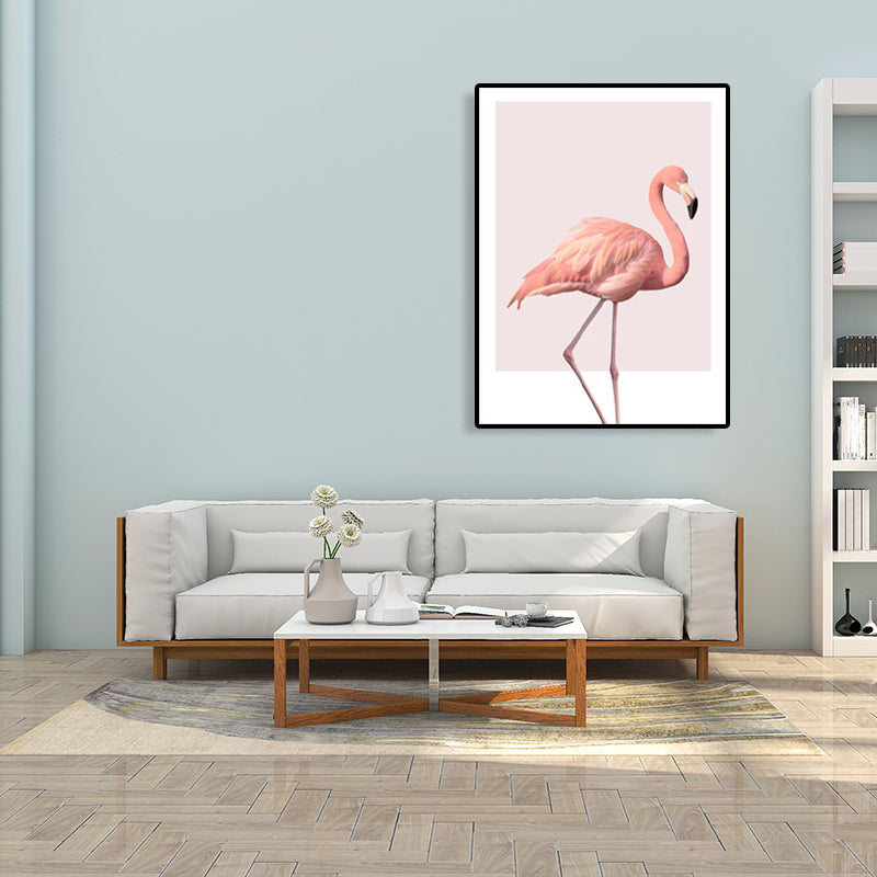 Lisslune | Pink Flamingo Canvas Art Woven Tropical Girls Bedroom Wall Decor, Multiple Sizes