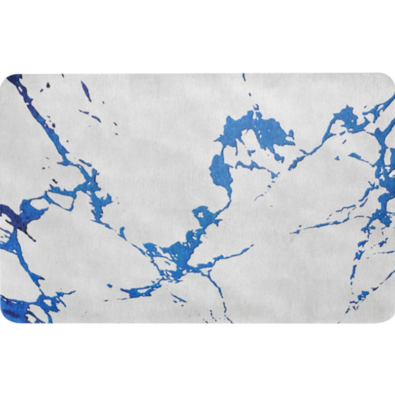 Lisslune | Unique abstract rug Blue and White Shabby Chic rug Polyester Machine washable Non-slip rug for the living room