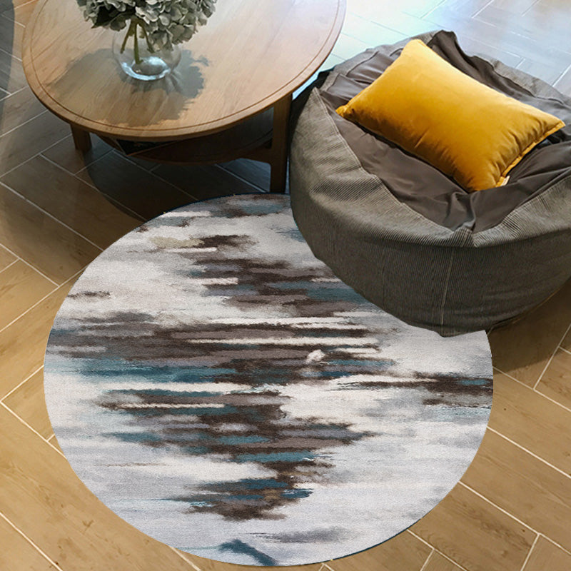 Lisslune | Funky Contemporary Rug Multicolored Watercolor and Swirl Stripe Pattern Rug Pet Friendly Non-Slip Washable Rug for the Home Office