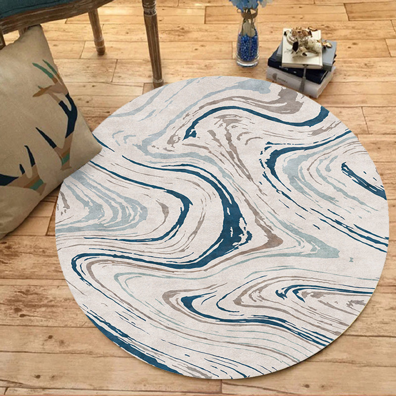 Lisslune | Funky Contemporary Rug Multicolored Watercolor and Swirl Stripe Pattern Rug Pet Friendly Non-Slip Washable Rug for the Home Office