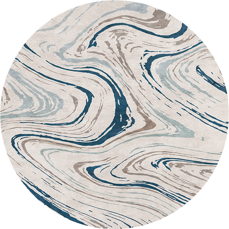 Lisslune | Funky Contemporary Rug Multicolored Watercolor and Swirl Stripe Pattern Rug Pet Friendly Non-Slip Washable Rug for the Home Office