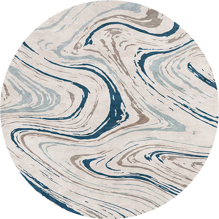 Lisslune | Funky Contemporary Rug Multicolored Watercolor and Swirl Stripe Pattern Rug Pet Friendly Non-Slip Washable Rug for the Home Office