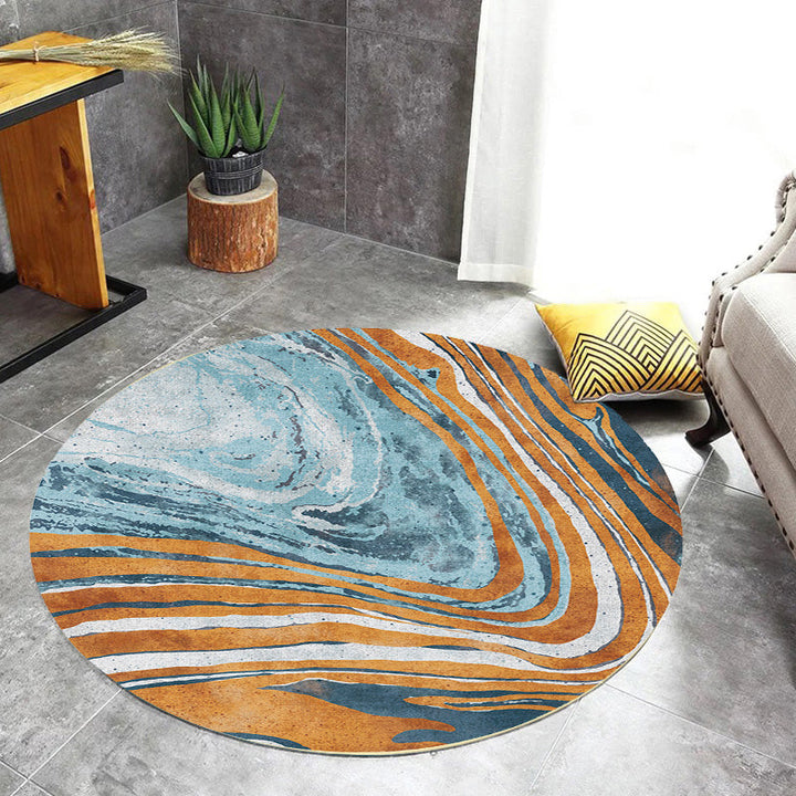 Lisslune | Funky Contemporary Rug Multicolored Watercolor and Swirl Stripe Pattern Rug Pet Friendly Non-Slip Washable Rug for the Home Office