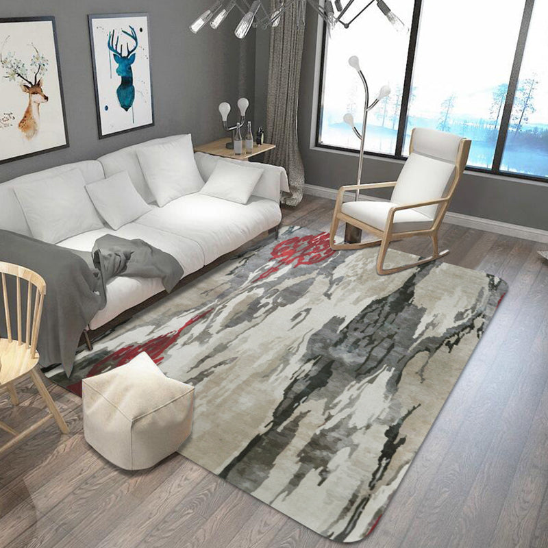 Lisslune | Oriental abstract carpet multicolored polyester carpet washable pet-friendly non-slip carpet for living room
