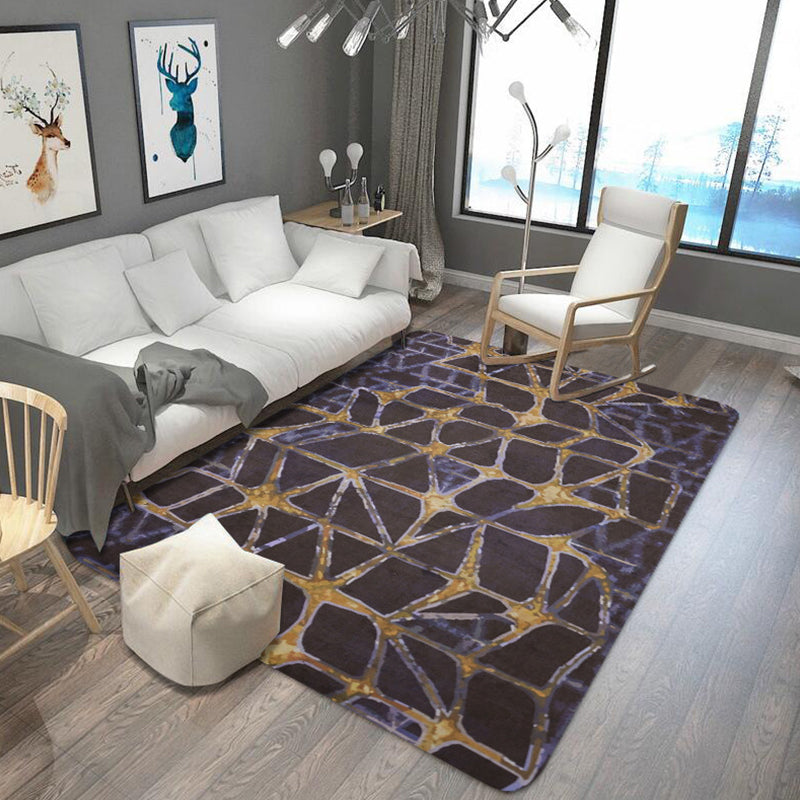 Lisslune | Oriental abstract carpet multicolored polyester carpet washable pet-friendly non-slip carpet for living room