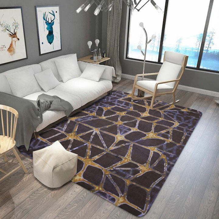 Lisslune | Oriental abstract carpet multicolored polyester carpet washable pet-friendly non-slip carpet for living room
