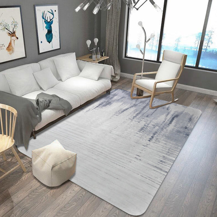 Lisslune | Funky Abstract Rug Gray Shabby Chic Rug Polyester Pet Friendly Non-Slip Mat Washable Rug for the Living Room