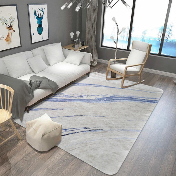 Lisslune | Funky Abstract Rug Gray Shabby Chic Rug Polyester Pet Friendly Non-Slip Mat Washable Rug for the Living Room