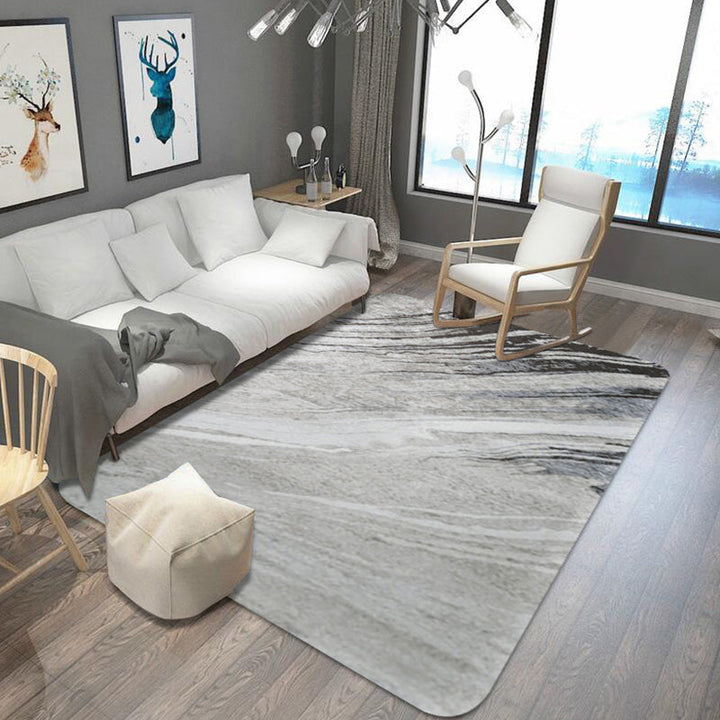 Lisslune | Funky Abstract Rug Gray Shabby Chic Rug Polyester Pet Friendly Non-Slip Mat Washable Rug for the Living Room
