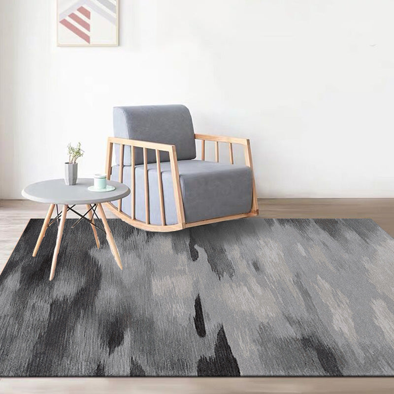 Lisslune | Modernist Watercolor Pattern Rug Blue and Yellow Polyester Rug Non-Slip Back Washable Pet-Friendly Rug for Bedroom