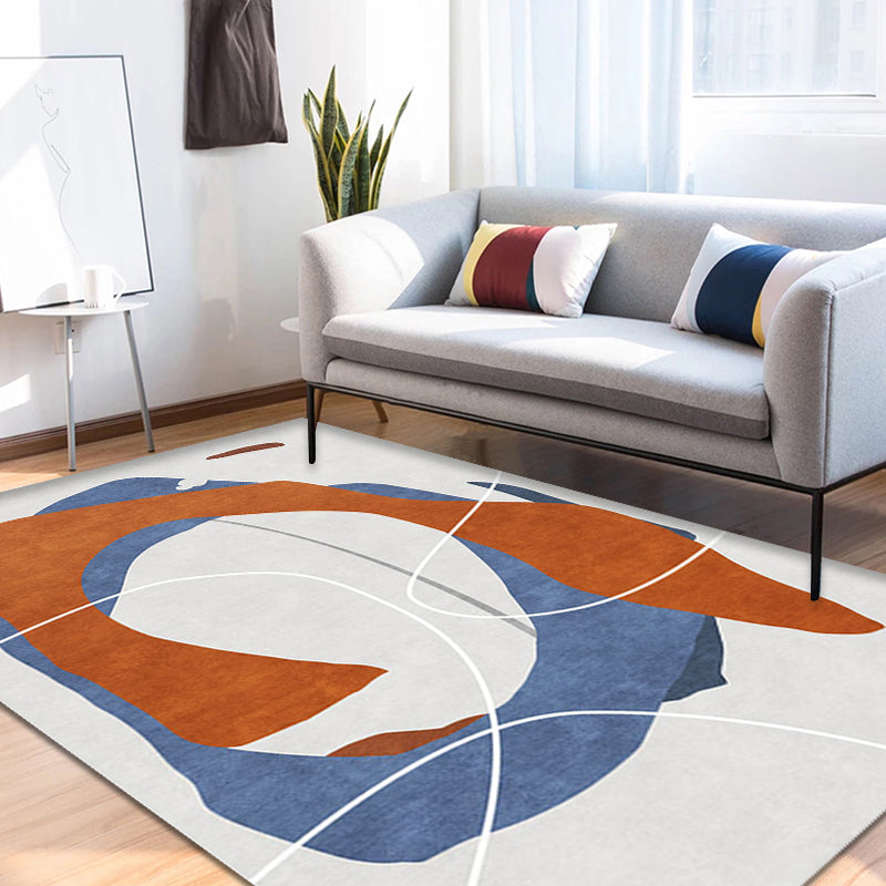 Lisslune | Creative Multicolor Modernist Carpet Polyester Abstract Carpet Washable Pet-Friendly Non-Slip Rug for Living Room