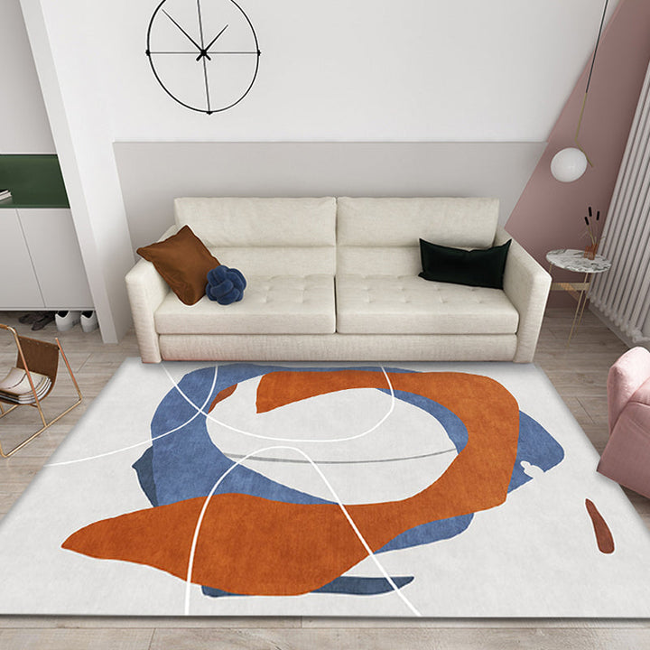 Lisslune | Creative Multicolor Modernist Carpet Polyester Abstract Carpet Washable Pet-Friendly Non-Slip Rug for Living Room