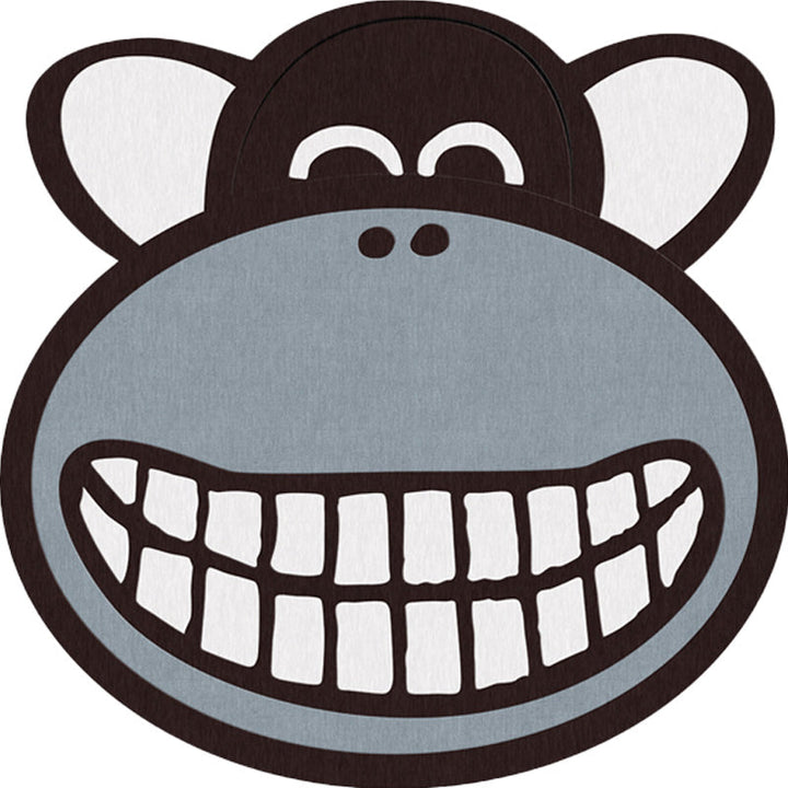 Lisslune | Gray Monkey Pattern Rug Polyester Kids Rug Washable Non-Slip Pet-Friendly Rug for the Children's Room