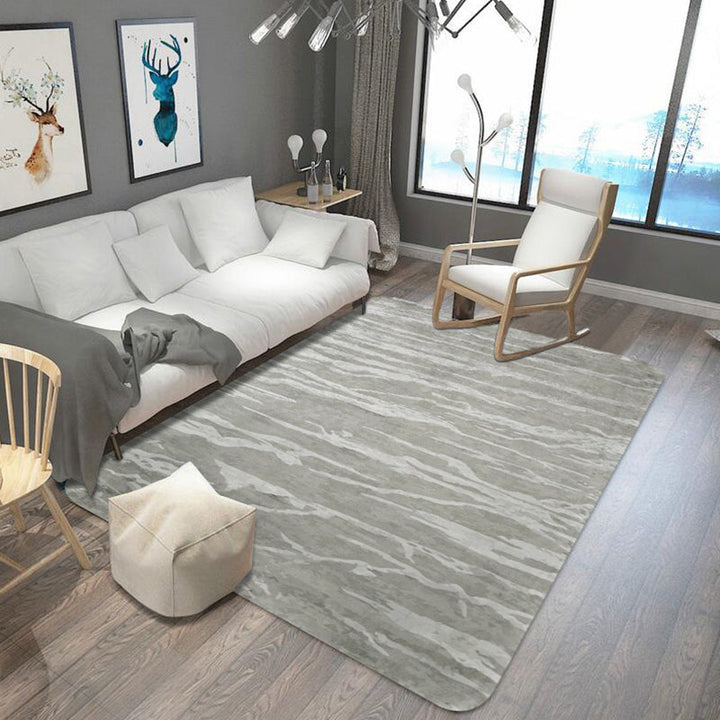Lisslune | Unusual abstract carpet gray industrial carpet polyester pet-friendly non-slip backing washable carpet for the living room