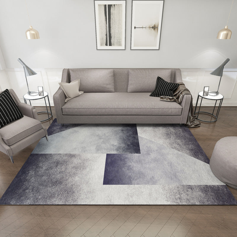 Lisslune | Simple Ombre Pattern Carpet Gray Multicolor Polyester Carpet Non-Slip Back Washable Pet-Friendly Carpet for Bedroom