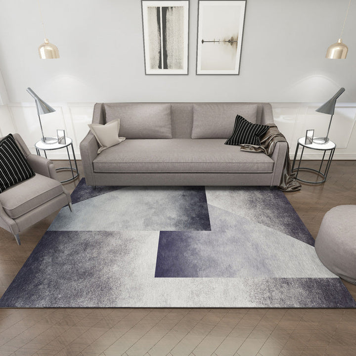 Lisslune | Simple Ombre Pattern Carpet Gray Multicolor Polyester Carpet Non-Slip Back Washable Pet-Friendly Carpet for Bedroom