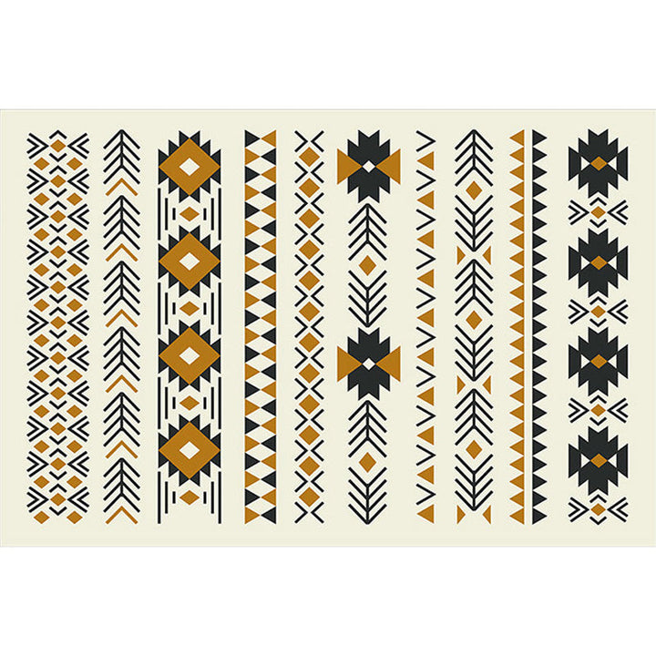 Lisslune | Stamm Geometric Pattern Carpet Brown and Green Polyester Carpet Washable Pet Friendly Non-Slip Carpet for Living Room