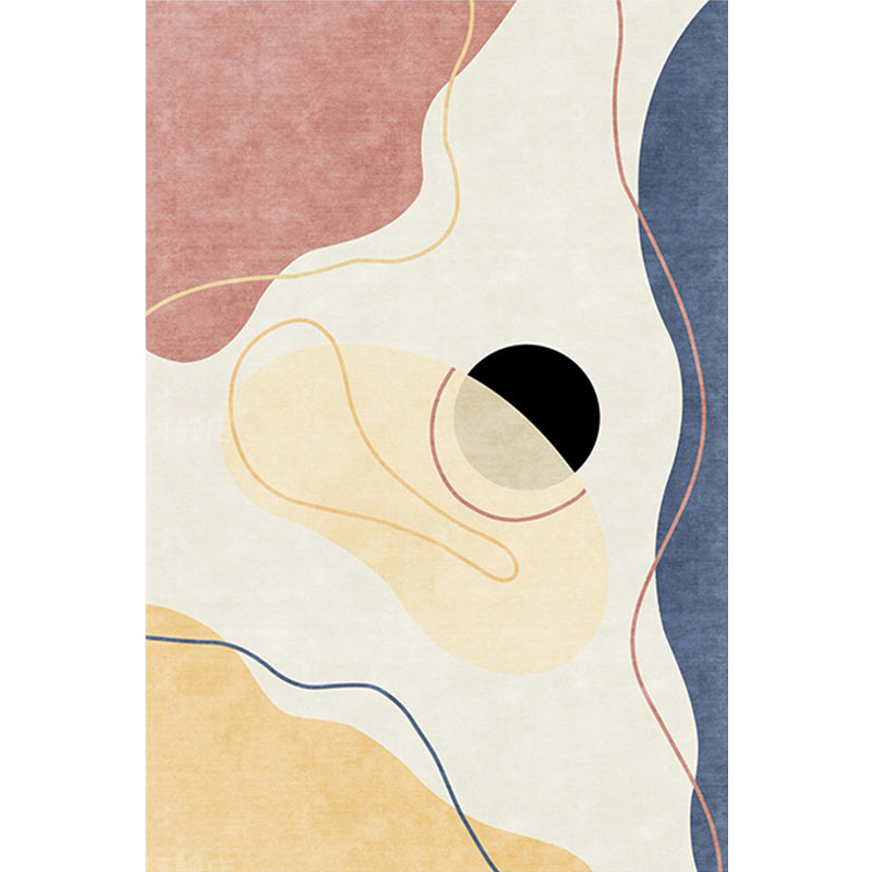 Lisslune | Multicolor Abstract Rug Polyester Modern Rug Washable Non-Slip Pet-Friendly Rug for the Living Room