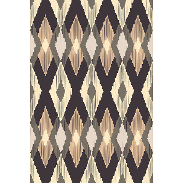 Lisslune | Moroccan geometric pattern rug in orange and brown, polyester rug, washable, pet-friendly, non-slip, area rug for the living room