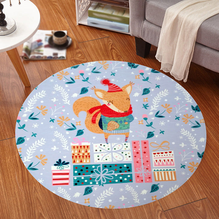 Lisslune | Multicolor Animal Pattern Rug Polyester Kids Rug Washable Non-Slip Pet-Friendly Rug for Children's Room
