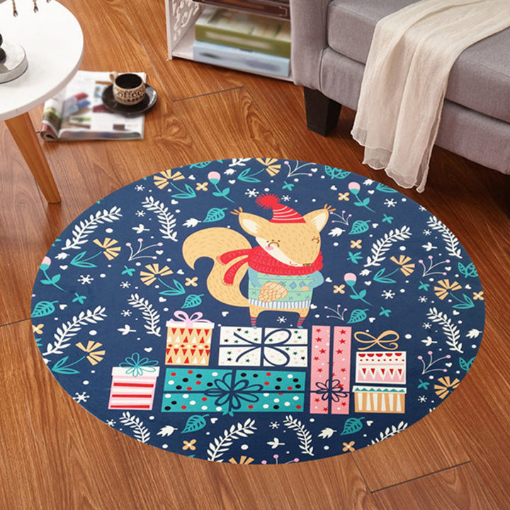 Lisslune | Multicolor Animal Pattern Rug Polyester Kids Rug Washable Non-Slip Pet-Friendly Rug for Children's Room