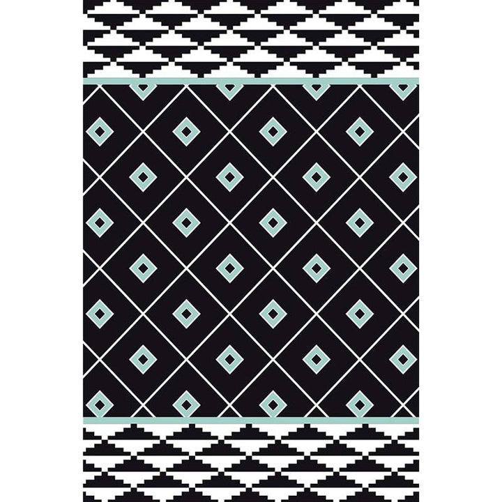Lisslune | Southwest Tribal Geometric Pattern Rug Multicolor Polyester Rug Washable Pet-Friendly Non-Slip Rug for Living Room