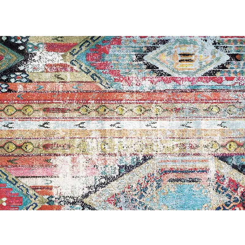 Lisslune | Bohemian Tribal Pattern Rug More Colors Polyester Rug Machine Washable Non-Slip Back Rug for Living Room
