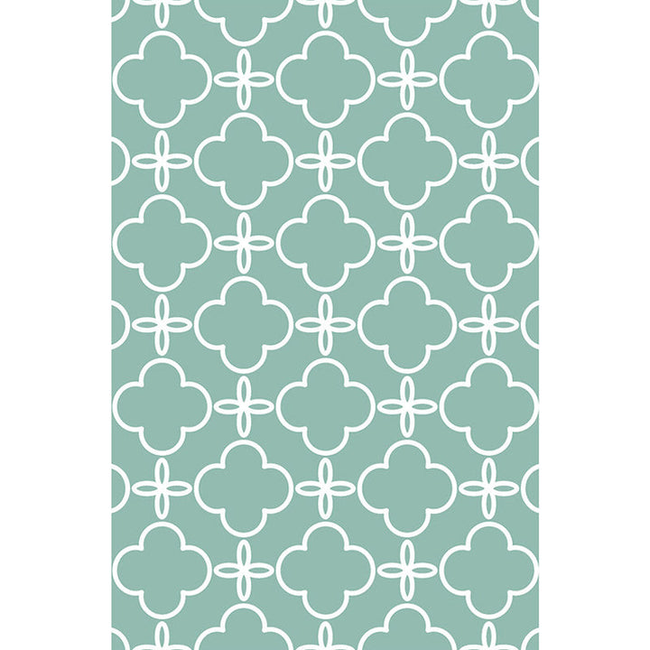 Lisslune | Retro-geometric floral pattern rug blue and green southwest rug polyester pet-friendly non-slip back washable area rug for living room