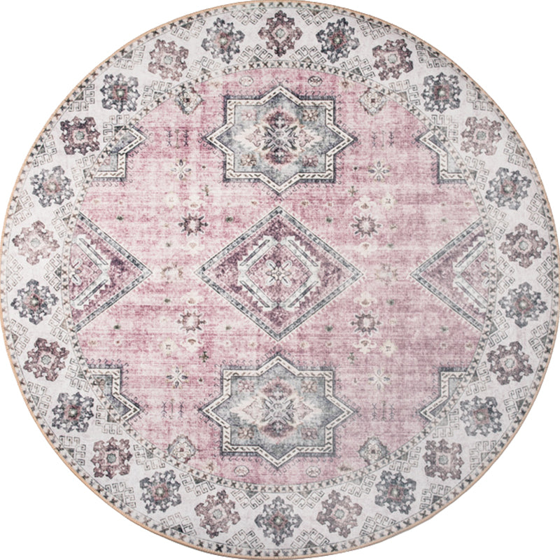 Lisslune | Unique Tribal Diamond Pattern Rug Multicolored Moroccan Rug Polyester Pet-Friendly Non-Slip Back Washing Machine Safe Rug for the Living Room