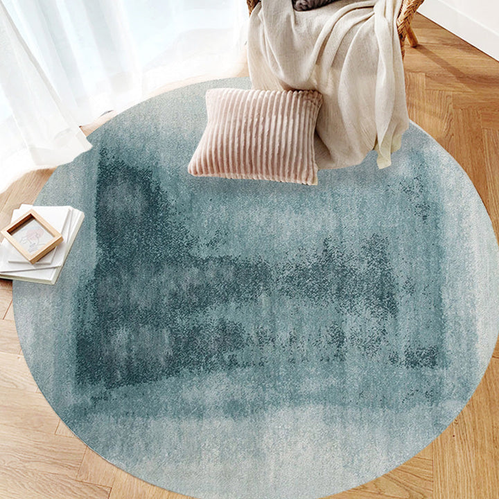 Lisslune | Contemporary watercolour patterned rug with twist stripes Multi-colour polyester rug Non-slip backing Washable Pet-friendly rug for bedroom