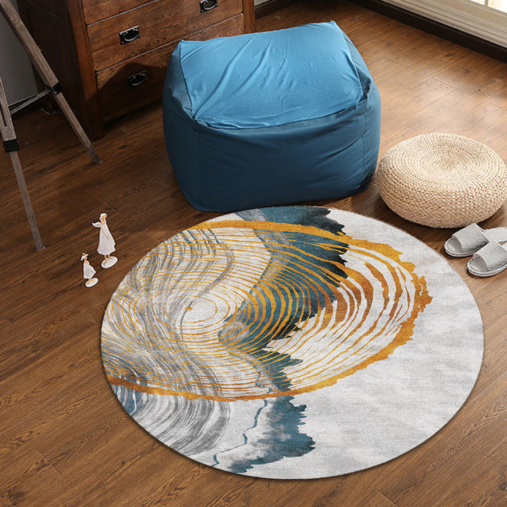 Lisslune | Contemporary watercolour patterned rug with twist stripes Multi-colour polyester rug Non-slip backing Washable Pet-friendly rug for bedroom