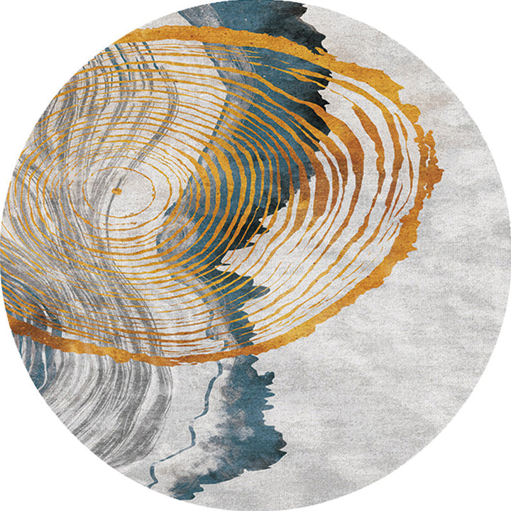 Lisslune | Contemporary watercolour patterned rug with twist stripes Multi-colour polyester rug Non-slip backing Washable Pet-friendly rug for bedroom