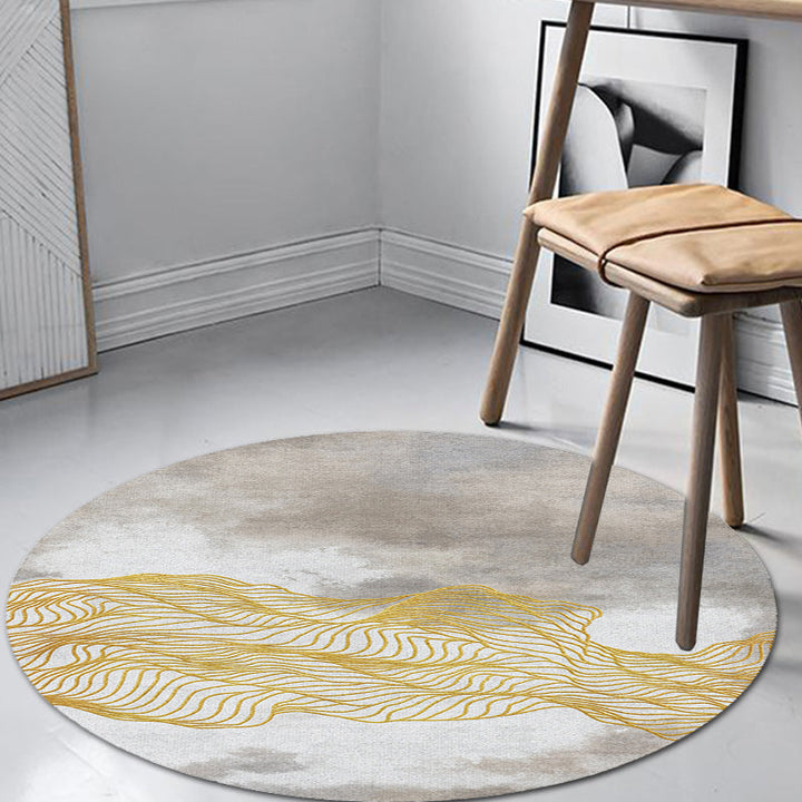 Lisslune | Contemporary watercolour patterned rug with twist stripes Multi-colour polyester rug Non-slip backing Washable Pet-friendly rug for bedroom