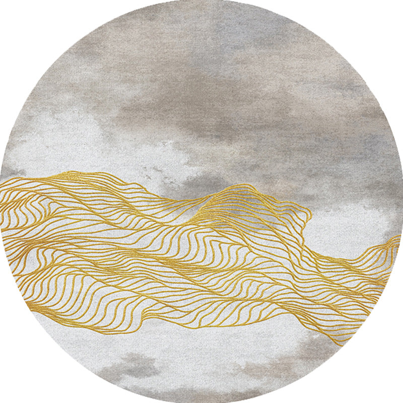 Lisslune | Contemporary watercolour patterned rug with twist stripes Multi-colour polyester rug Non-slip backing Washable Pet-friendly rug for bedroom