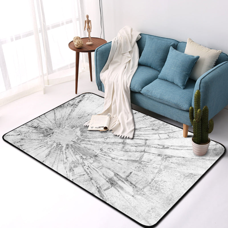 Lisslune | Stylish Abstract Rug Gray Shabby Chic Rug Polyester Pet Friendly Non-Slip Back Washable Rug for the Living Room