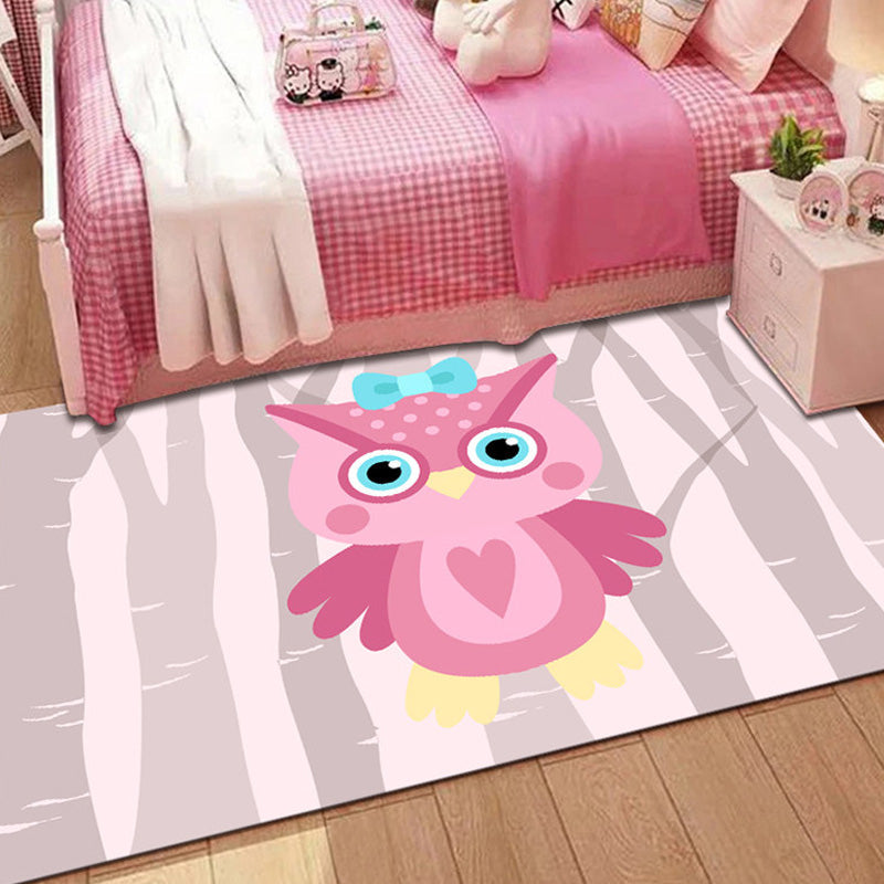Lisslune | Stylish Multicolor Children's Mat Polyester Animal and Stripe Pattern Mat Washable Pet Friendly Nonslip Carpet for Children's Room