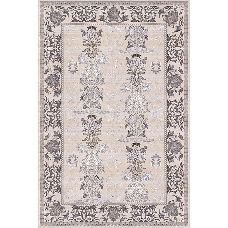 Lisslune | Pink Shabby Chic Carpet Polyester Tribal Floral Pattern Carpet Pet-Friendly Washable Non-Slip Back Carpet for Decoration
