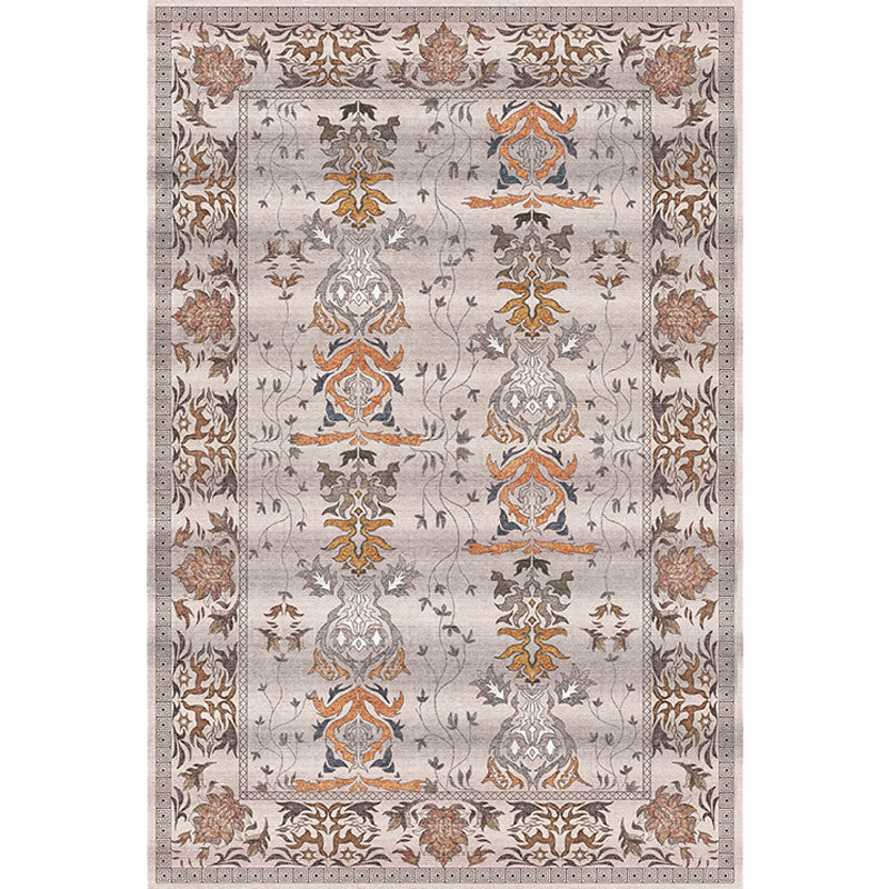 Lisslune | Pink Shabby Chic Carpet Polyester Tribal Floral Pattern Carpet Pet-Friendly Washable Non-Slip Back Carpet for Decoration
