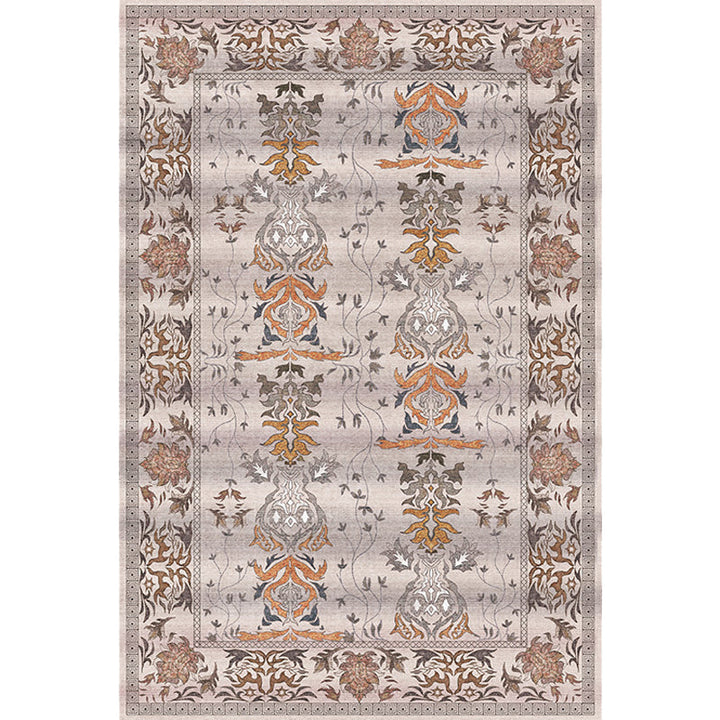 Lisslune | Pink Shabby Chic Carpet Polyester Tribal Floral Pattern Carpet Pet-Friendly Washable Non-Slip Back Carpet for Decoration
