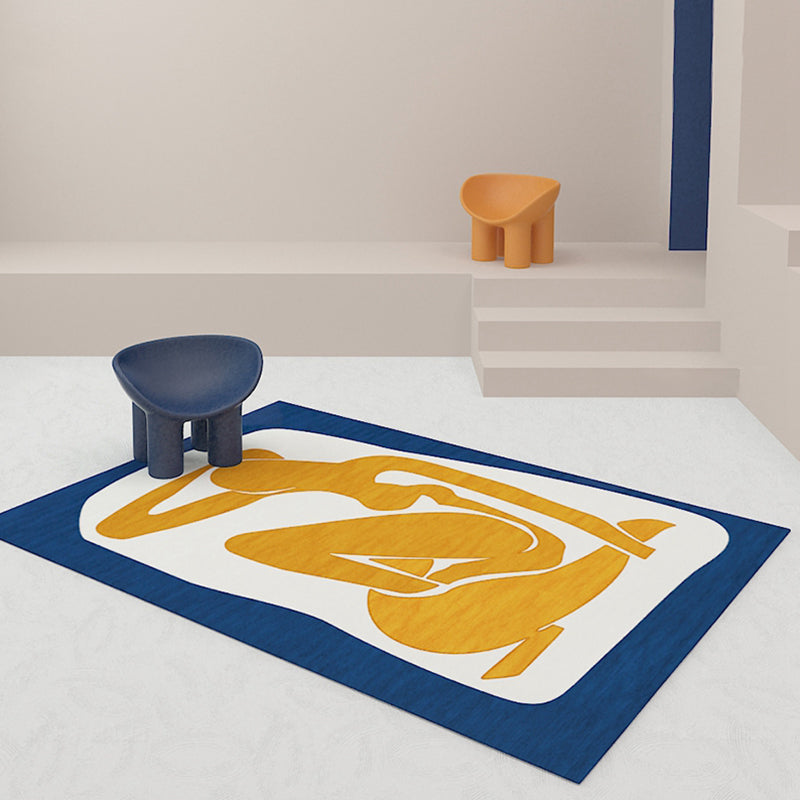 Lisslune | Unique Brown Modernist Carpet Polyester Abstract Carpet Washable Pet-Friendly Non-Slip Rug for Living Room