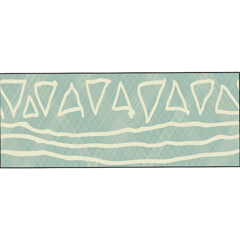 Lisslune | Unique Heart Pattern Rug Black and Green Moroccan Rug Polyester Pet-Friendly Non-Slip Back Washable Rug for the Living Room