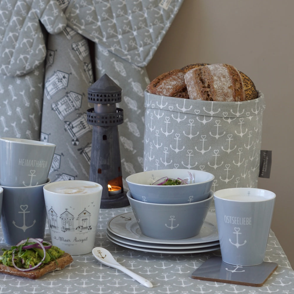 Lisslune | Bread Basket Anchor Allover Gray