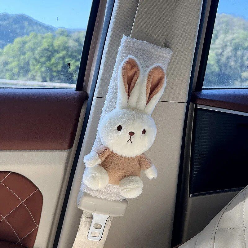 Lisslune | Plush Doll Rabbit Bear Car Seat Belt Shoulder Cover
