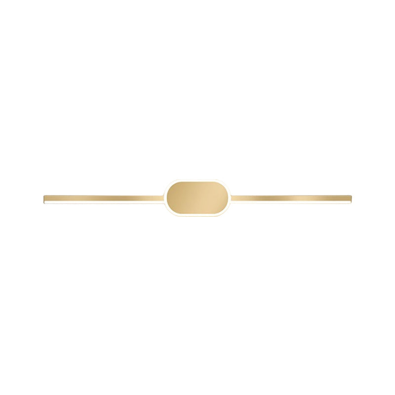 Lisslune | 16"/23.5"/31.5" W Linear Wall Light Simple Style Metal LED Gold Wall Mounted Lighting Unit