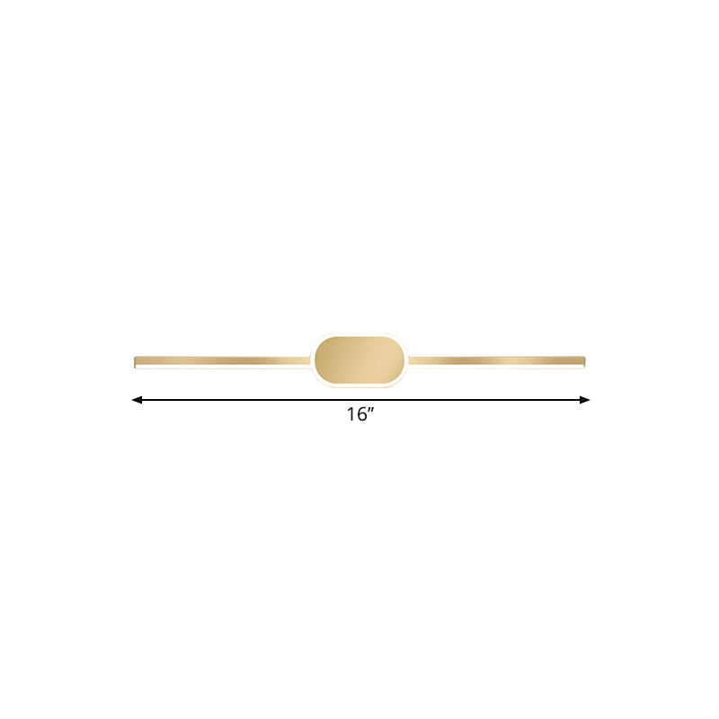 Lisslune | 16"/23.5"/31.5" W Linear Wall Light Simple Style Metal LED Gold Wall Mounted Lighting Unit