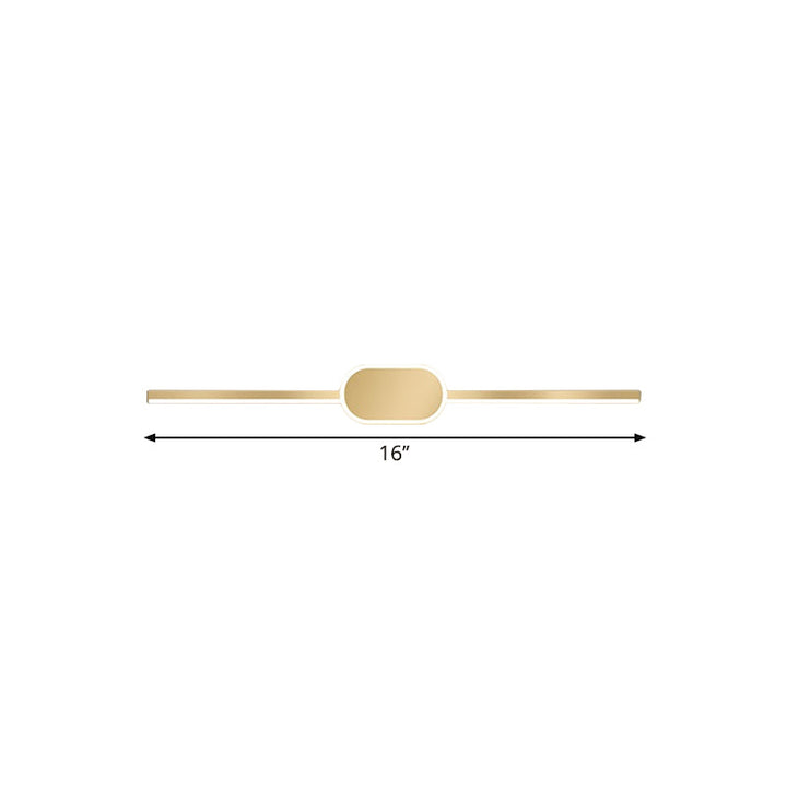 Lisslune | 16"/23.5"/31.5" W Linear Wall Light Simple Style Metal LED Gold Wall Mounted Lighting Unit
