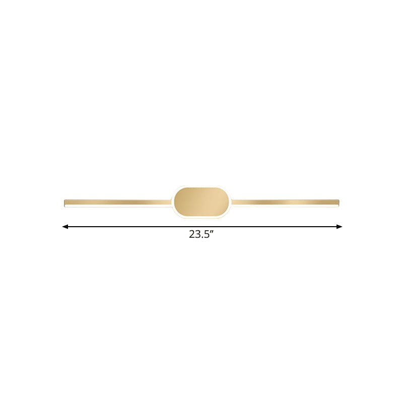 Lisslune | 16"/23.5"/31.5" W Linear Wall Light Simple Style Metal LED Gold Wall Mounted Lighting Unit