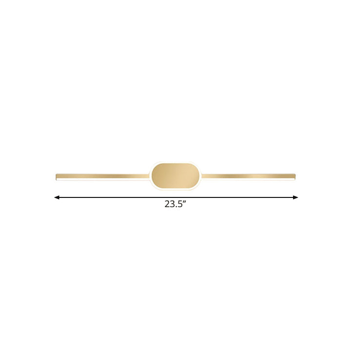 Lisslune | 16"/23.5"/31.5" W Linear Wall Light Simple Style Metal LED Gold Wall Mounted Lighting Unit