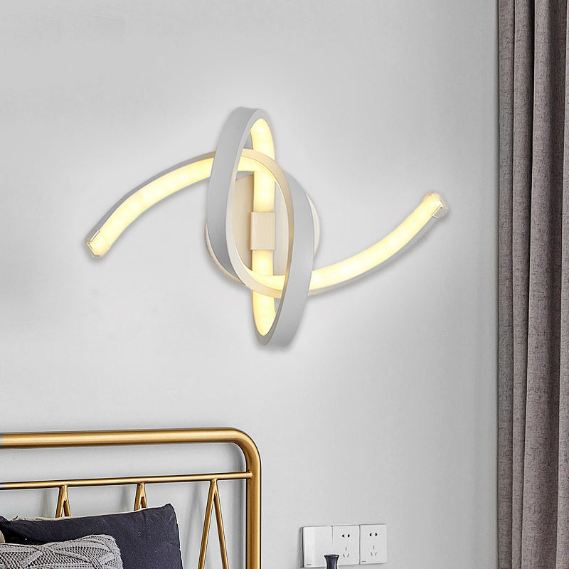 Lisslune | Knotted Linear Wall Lamp Modernist Metallic LED White Wall Lamp Lighting
